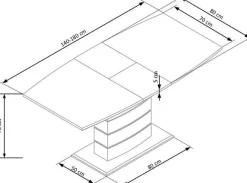 Stół Roles rokładany biały/ dąb złoty 80/140-180