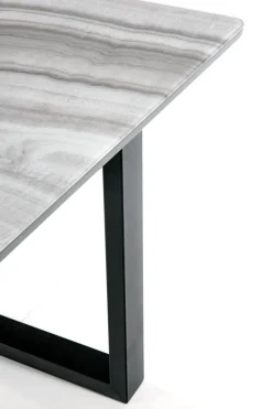 Stół Rowel rozkładany, biały marmur/popielaty