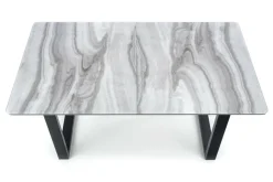 Stół Rowel rozkładany, biały marmur/popielaty