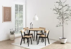 Stół Roxby naturalny /czarny okrągły