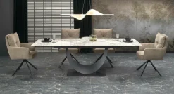 Stół rozkładany Abigray biały/czarny 92/160-240cm