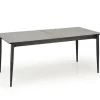 Stół rozkładany Ariaster popielaty marmur/czarny 90/180-260cm