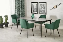 Stół rozkładany Ariaster popielaty marmur/czarny 90/180-260cm