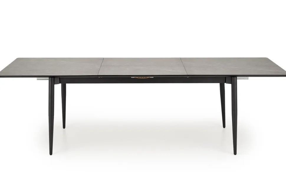 Stół rozkładany Ariaster popielaty marmur/czarny 90/180-260cm