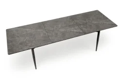 Stół rozkładany Ariaster popielaty marmur/czarny 90/180-260cm