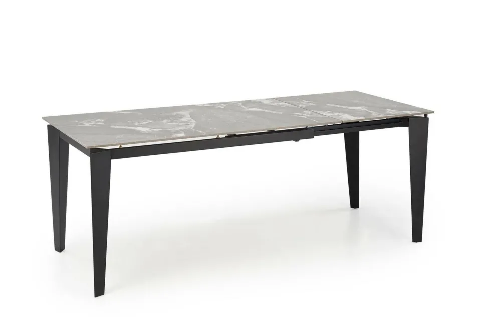 Stół rozkładany Asniki popielaty marmur/czarny 81/141-201cm