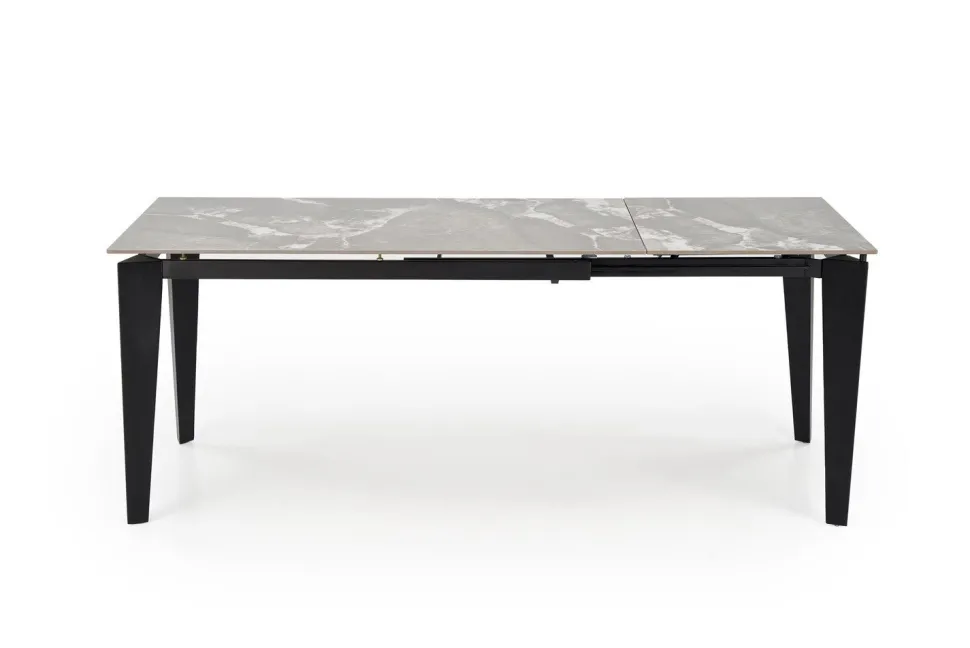 Stół rozkładany Asniki popielaty marmur/czarny 81/141-201cm