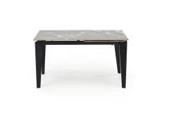Stół rozkładany Asniki popielaty marmur/czarny 81/141-201cm