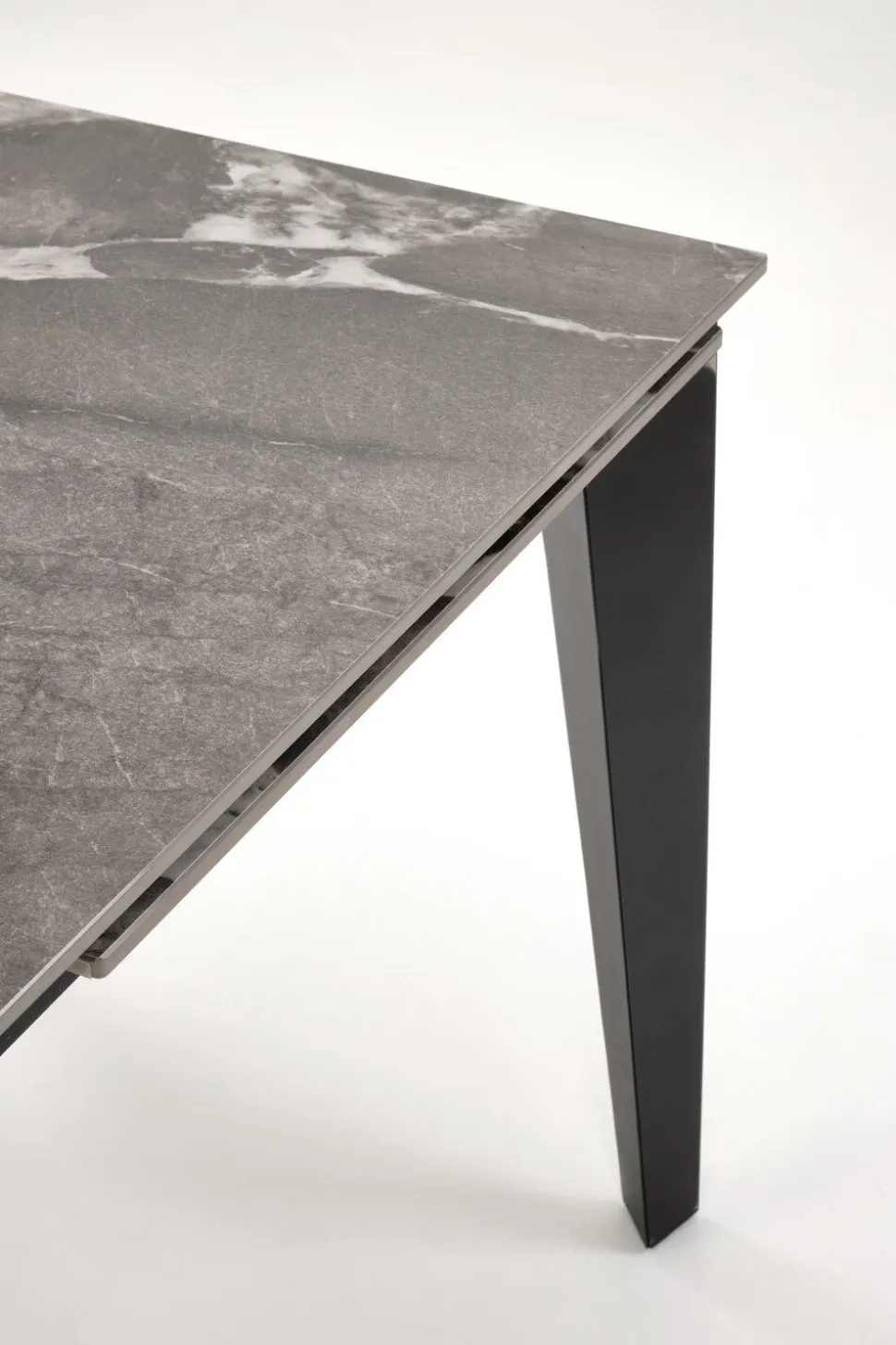 Stół rozkładany Asniki popielaty marmur/czarny 81/141-201cm