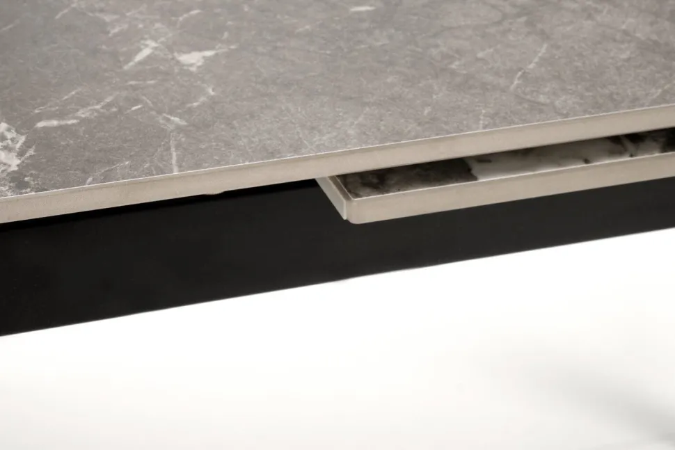 Stół rozkładany Asniki popielaty marmur/czarny 81/141-201cm