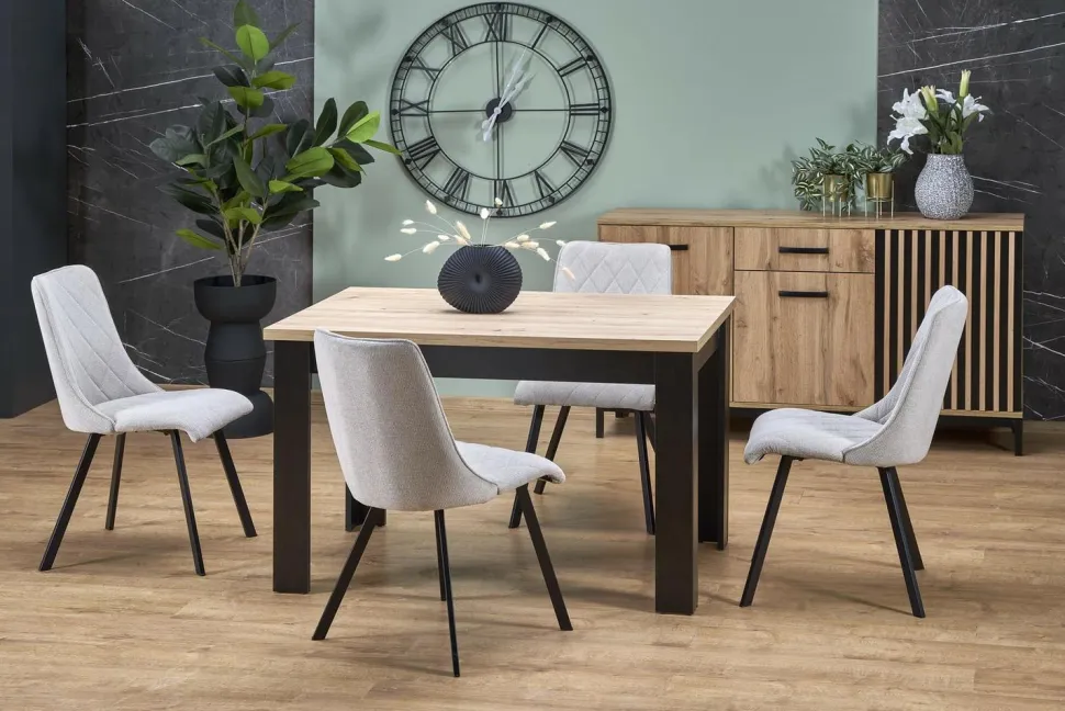 Stół rozkładany Carsten dąb artisan/czarny 80/120-160cm