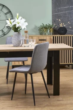 Stół rozkładany Carsten dąb artisan/czarny 80/120-160cm