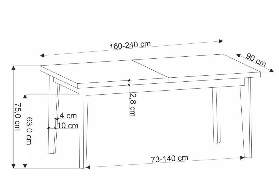 Stół rozkładany Manavi naturalny/ czarny