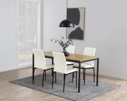 Stół Seaford 160x80 naturalny/czarny loftowy