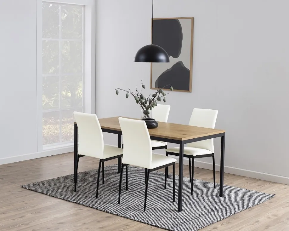 Stół Seaford 160x80 naturalny/czarny loftowy