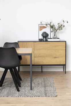 Stół Seaford 160x80 naturalny/czarny loftowy