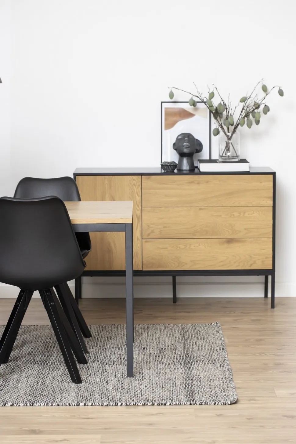 Stół Seaford 160x80 naturalny/czarny loftowy