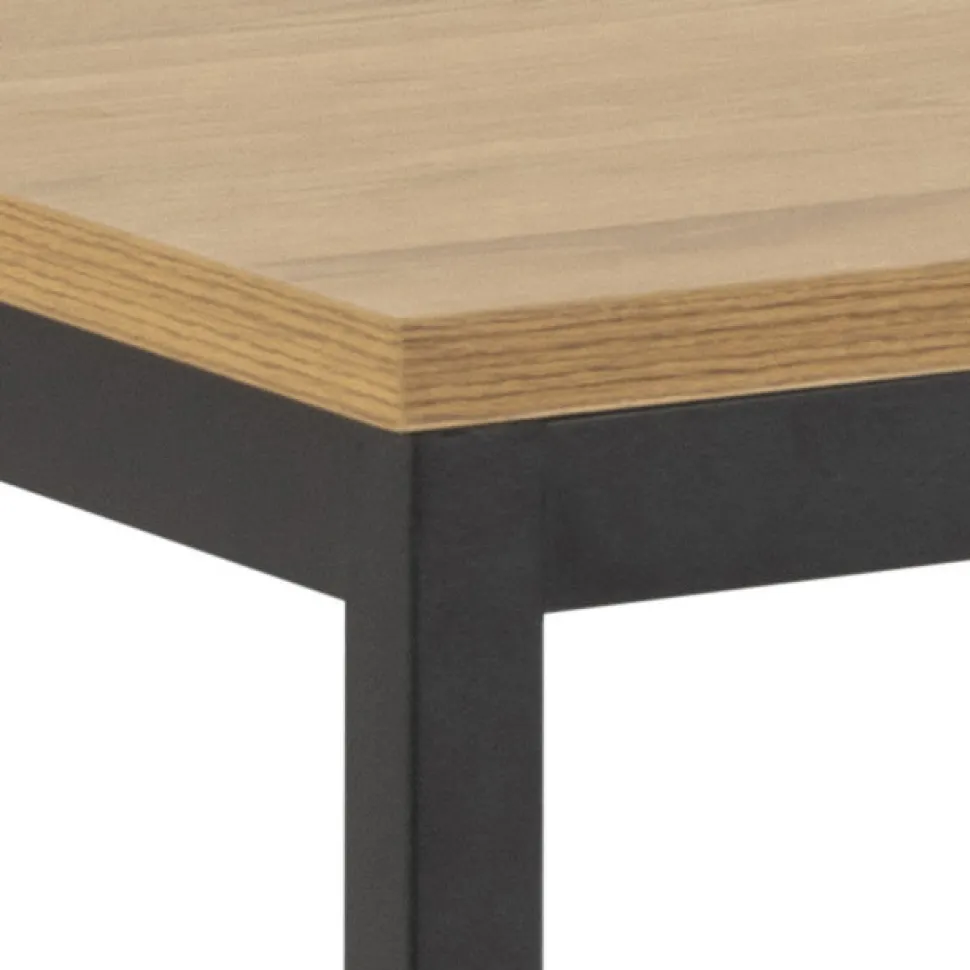 Stół Seaford 160x80 naturalny/czarny loftowy