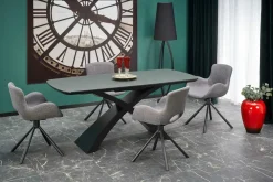 Stół Siles rozkładany szary/czarny