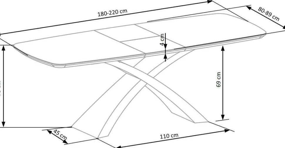 Stół Siles rozkładany szary/czarny