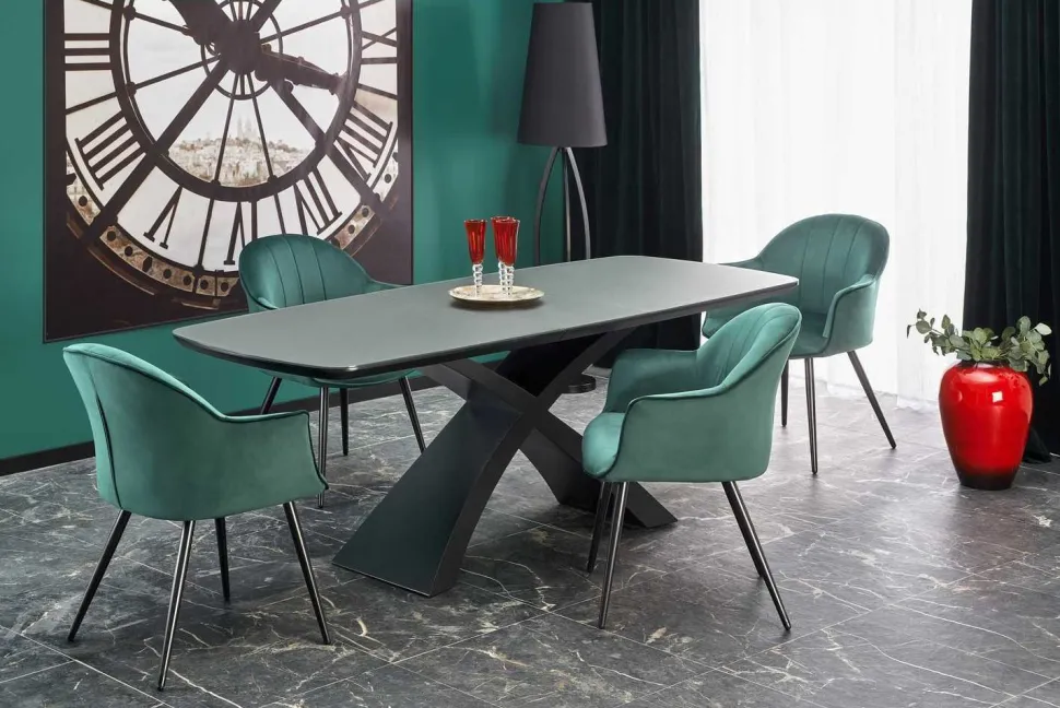 Stół Siles rozkładany szary/czarny