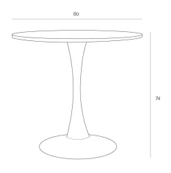 Stół Simplet Skinny White 80cm okrągły