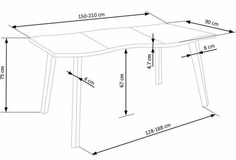 Stół Sonik 2 rozkładany 150-210 cm,