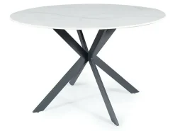 Stół Talizman 120cm biały marmur/czarny