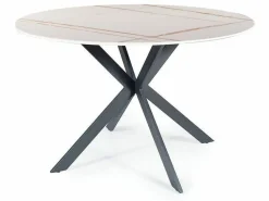 Stół Talizman 120cm biały marmur/czarny