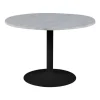 Stół Tarifa biały marmur czarna podstawa okrągły