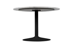 Stół Tarifa biały marmur czarna podstawa okrągły