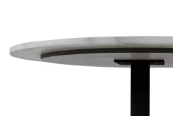 Stół Tarifa biały marmur czarna podstawa okrągły