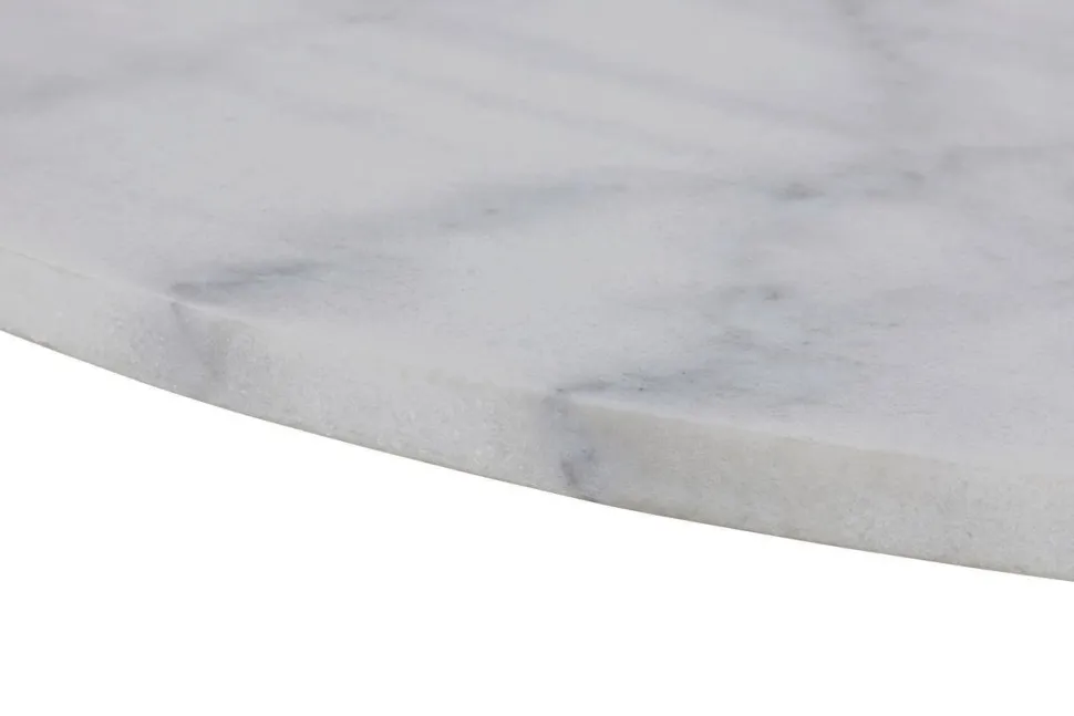 Stół Tarifa biały marmur czarna podstawa okrągły