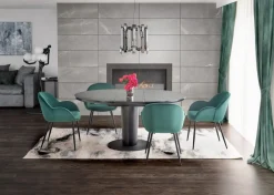 Stół Tiano okrągły rozkładany, czarny