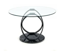 Stół Ticco okrągły transparentny/ czarny