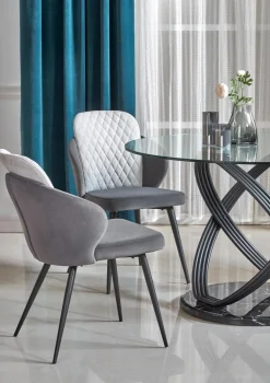 Stół Ticco okrągły transparentny/ czarny