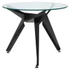 Stół Troy 90cm transparentny/ czarny