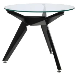 Stół Troy 90cm transparentny/ czarny