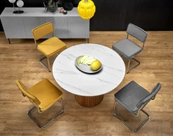 Stół Uno okrągły, biały marmur