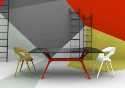 Stół Vela 120x80 czerwona podstawa nowoczesny