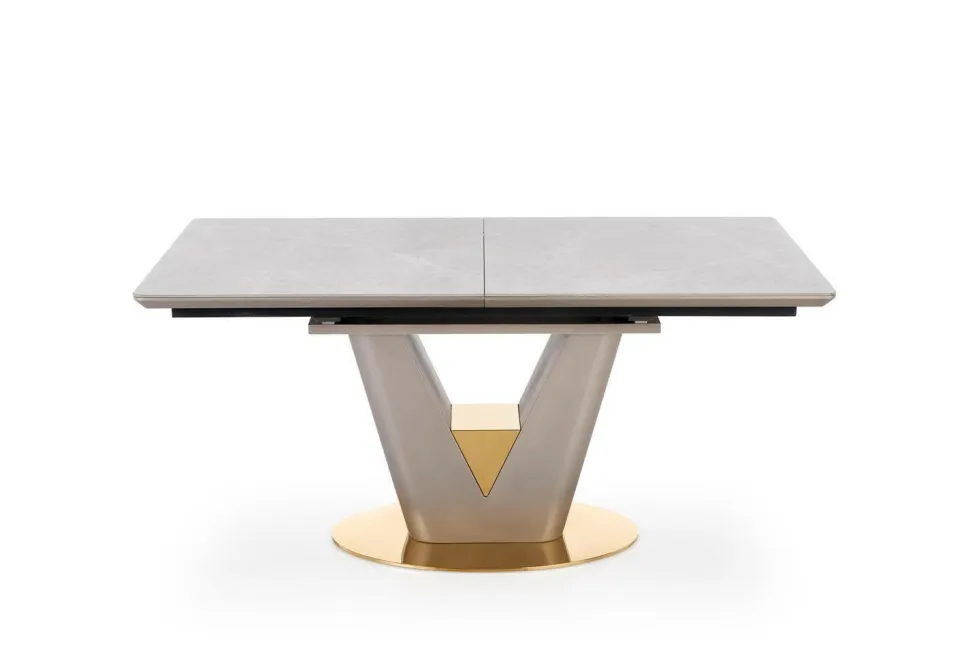 Stół Vermut rozkładany jasny szary/złoty