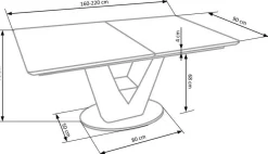 Stół Vermut rozkładany jasny szary/złoty