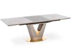 Stół Vermut rozkładany jasny szary/złoty
