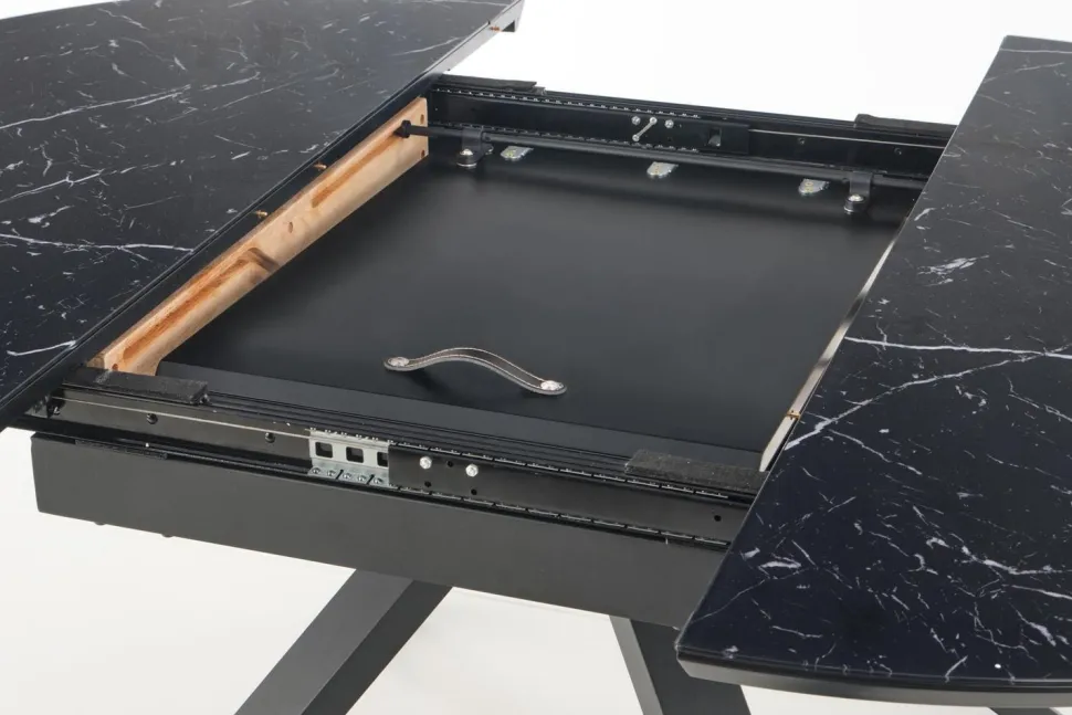 Stół Werro rozkładany, czarny marmur/