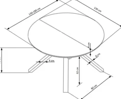 Stół Werro rozkładany, czarny marmur/