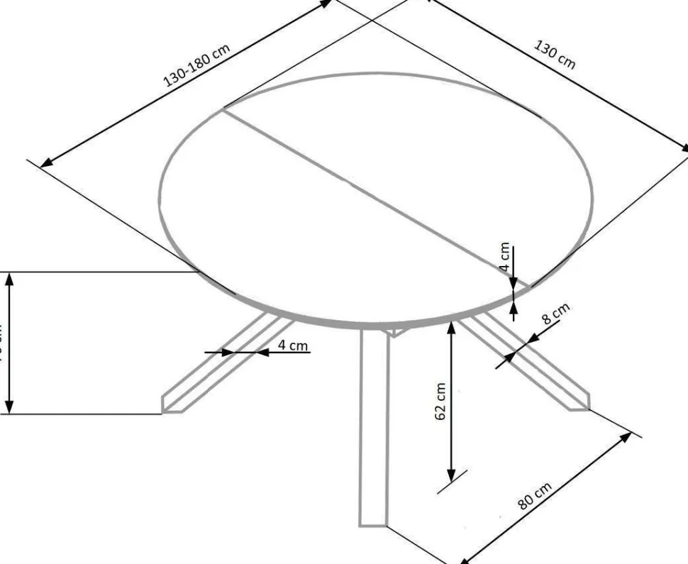 Stół Werro rozkładany, czarny marmur/