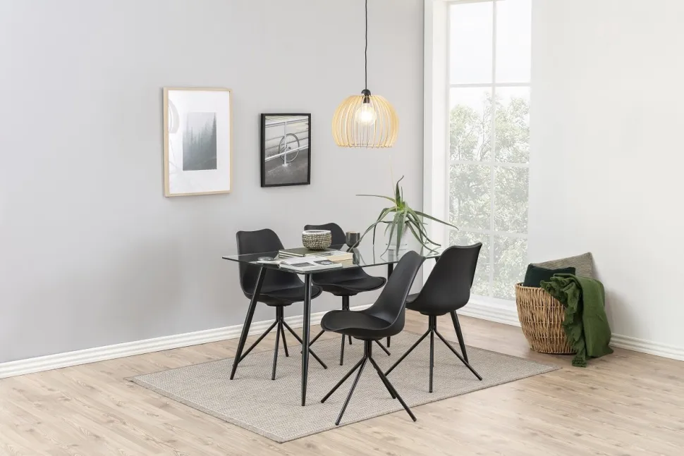 Stół Wilma transparentny/czarny nowoczesny