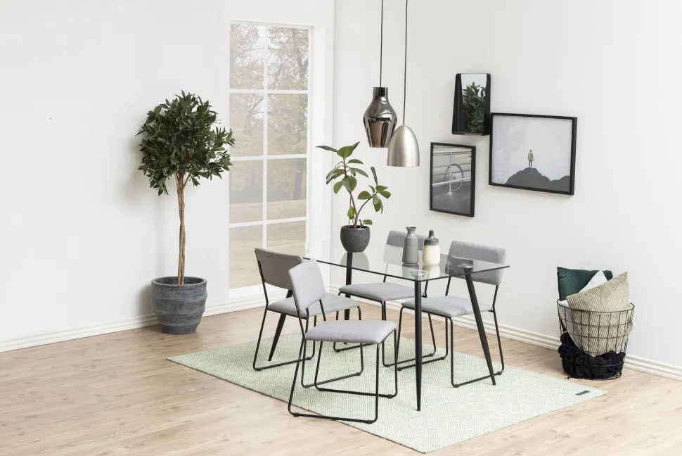 Stół Wilma transparentny/czarny nowoczesny