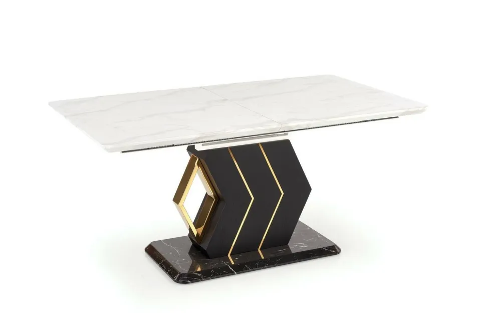 Stół Wireno rozkładany biały marmur/