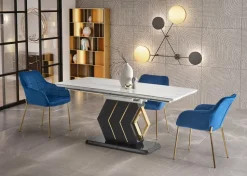 Stół Wireno rozkładany biały marmur/